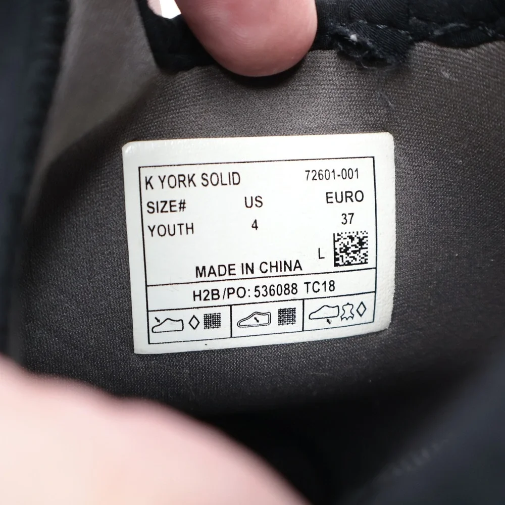 Bogs Youth 4 York Solid Black Waterproof Insulated Winter Rain Boots Pull On SEE